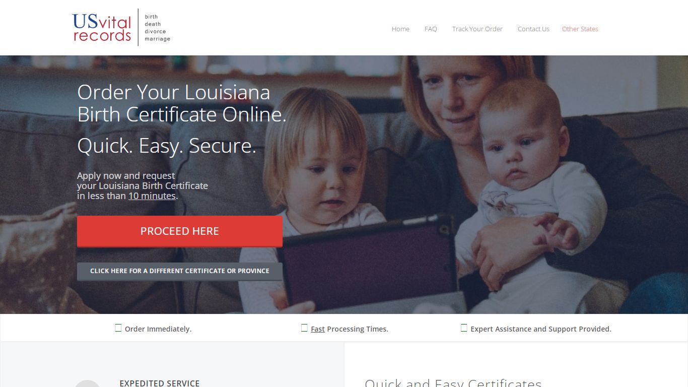 Louisiana Birth Certificate Order | YourVitalCertificates.com